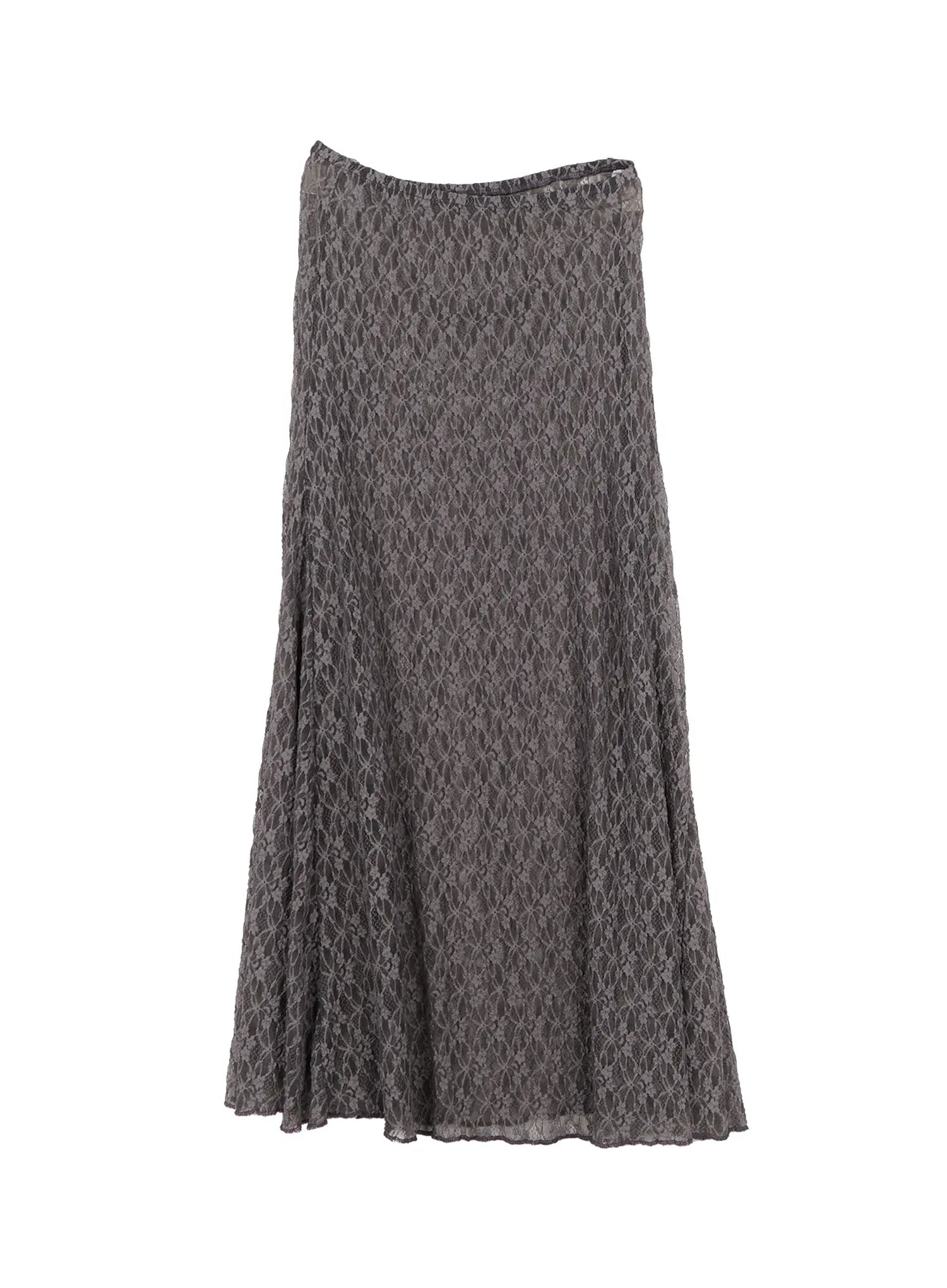 lace-overlay-maxi-skirt-cs502 / Dark gray