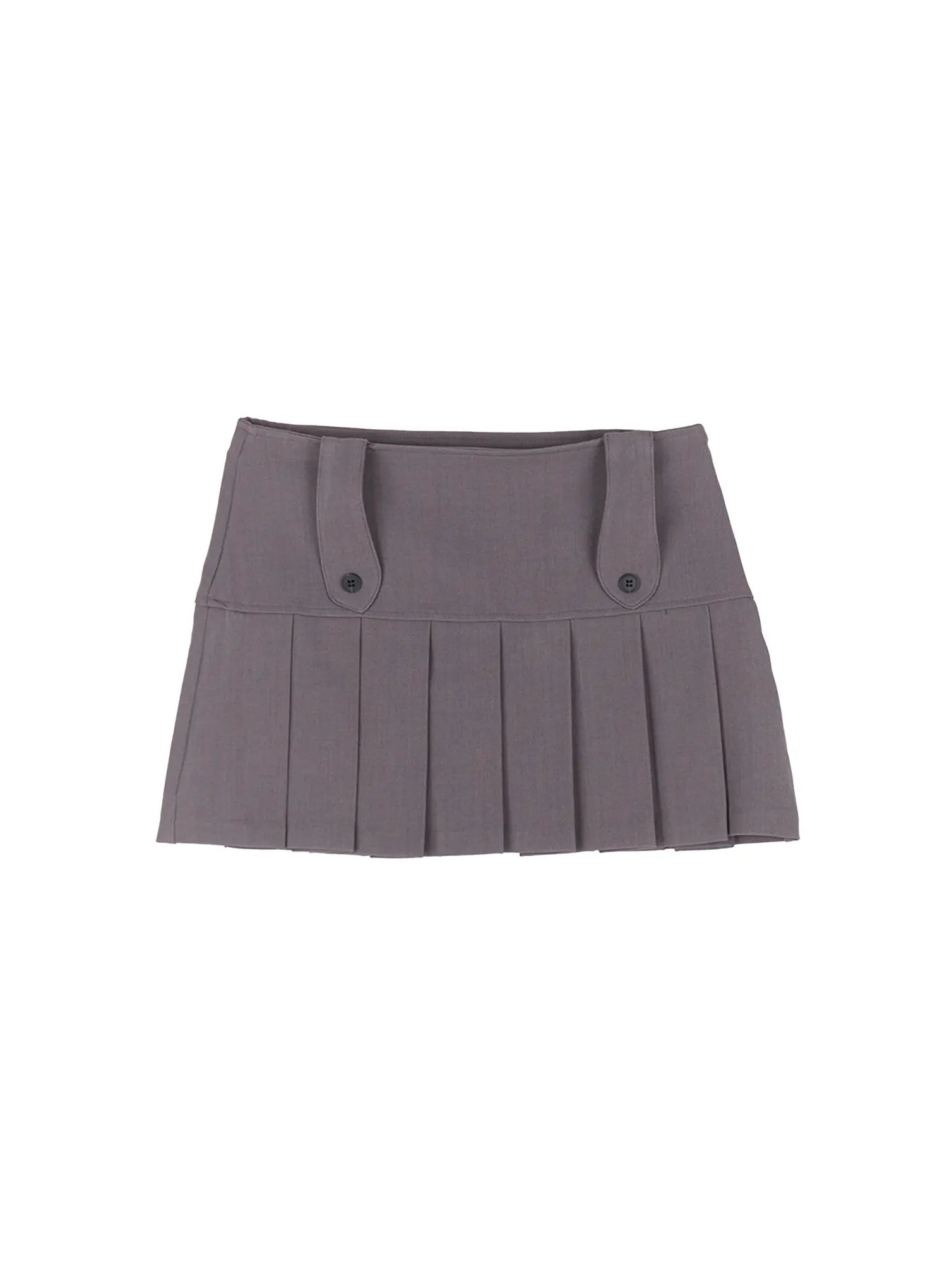 solid-pleated-mini-skirt-cu511 / Dark gray