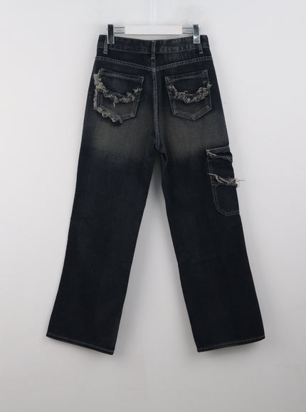 destroyed-pocket-straight-leg-jeans-cd301