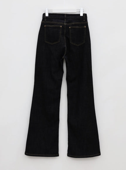 Semi Boot-Cut Raw Denim Pants CU11
