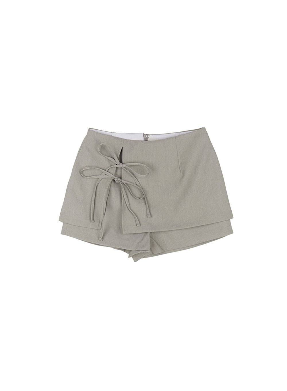 ribbon-tie-mini-skort-ca525 / Gray