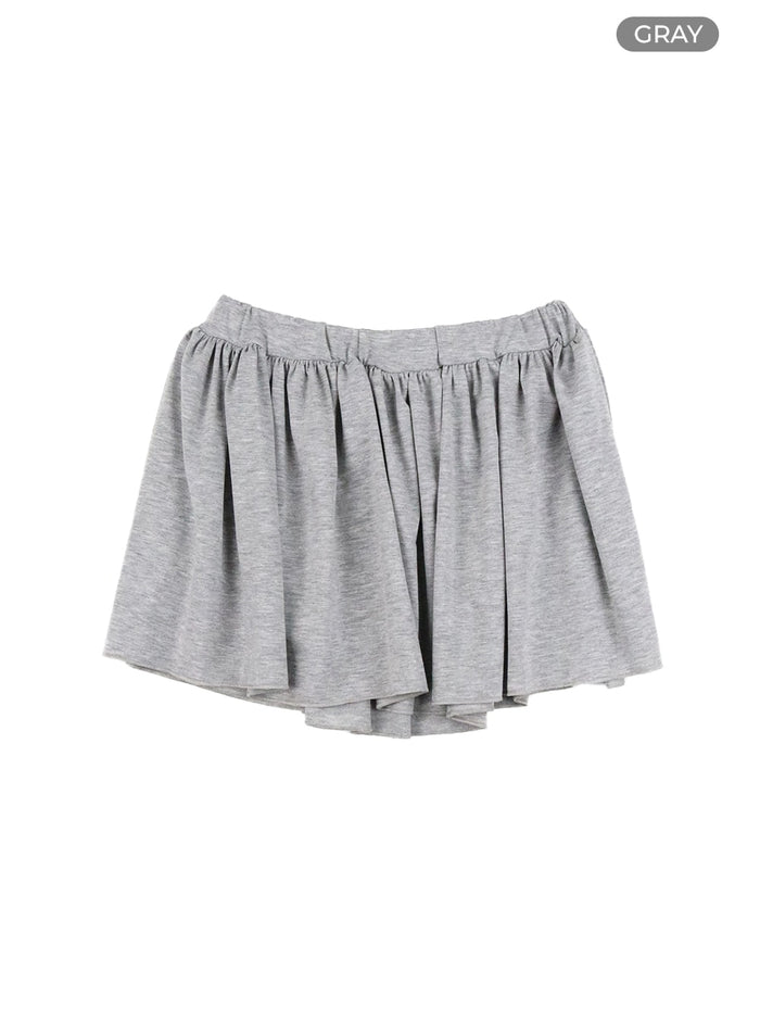 flare-banded-mini-skirt-cm425 / Gray