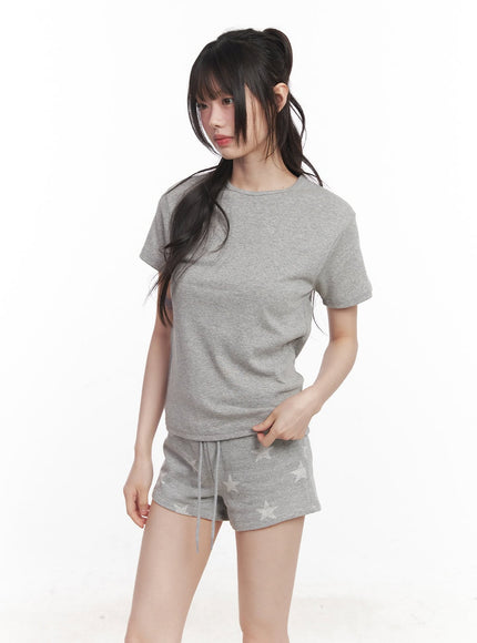 comfy-round-neck-basic-t-shirt-cy521 / Gray