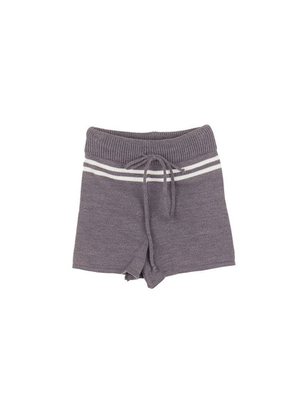 Knitted Slim-Fit Striped Shorts CM507