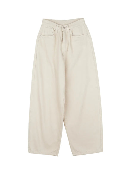 wide-leg-fleece-lined-cotton-pants-cd531 / Light beige
