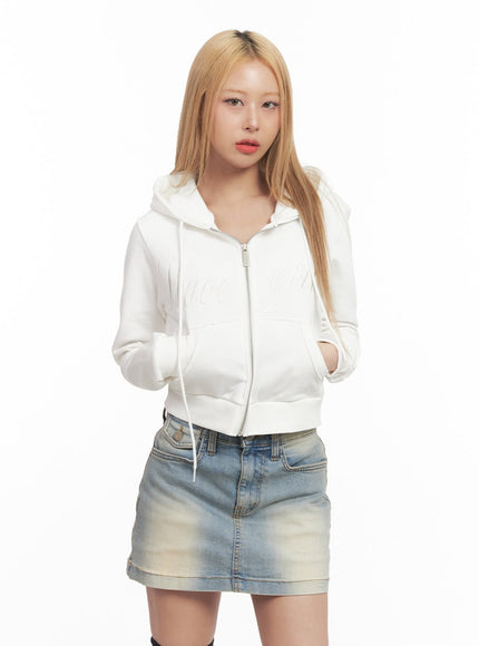 Wavegirl Zip-Up Hooded Crop Jacket CM506