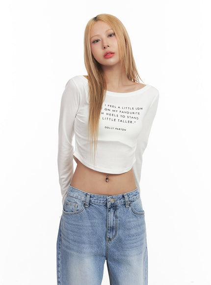 casual-long-sleeve-crop-top-cm506 / White