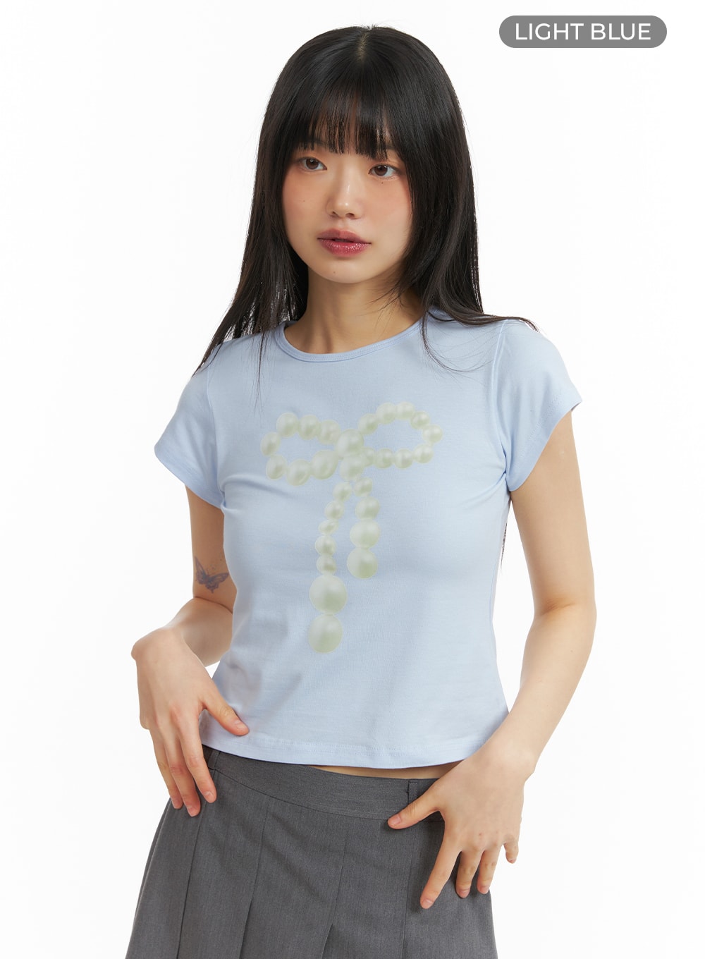 graphic-ribbon-tee-cm413 / Light blue