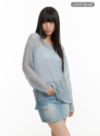 summer-mesh-knit-sweater-cu424 / Light blue