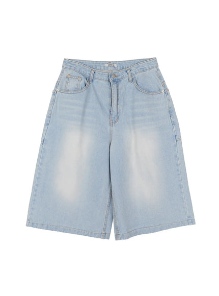 washed-big-pocket-denim-jorts-cl525 / Light blue