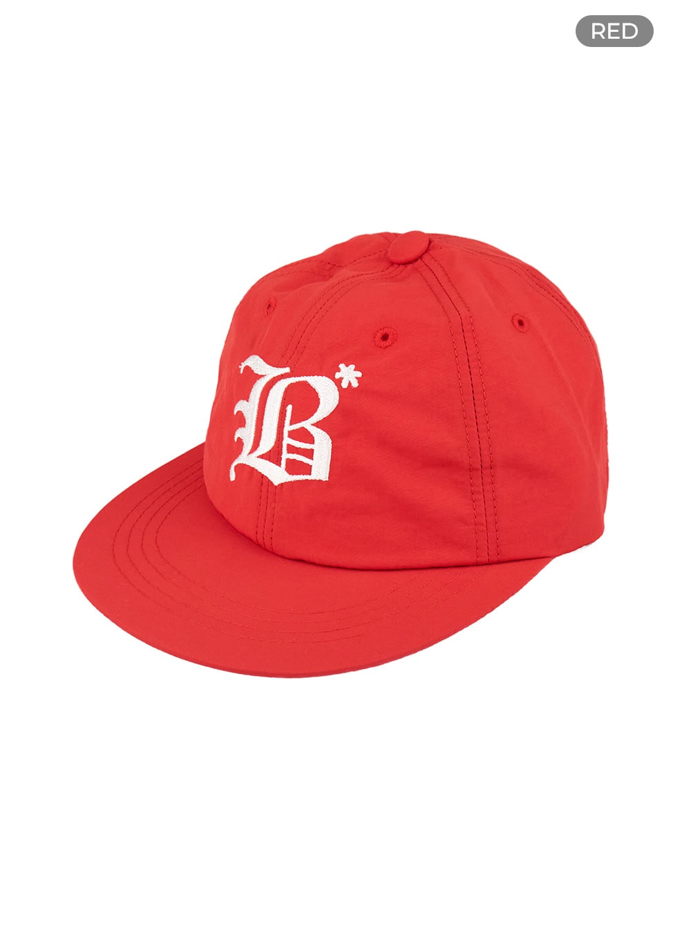 b-lettering-embroidered-snapback-cu428 / Red