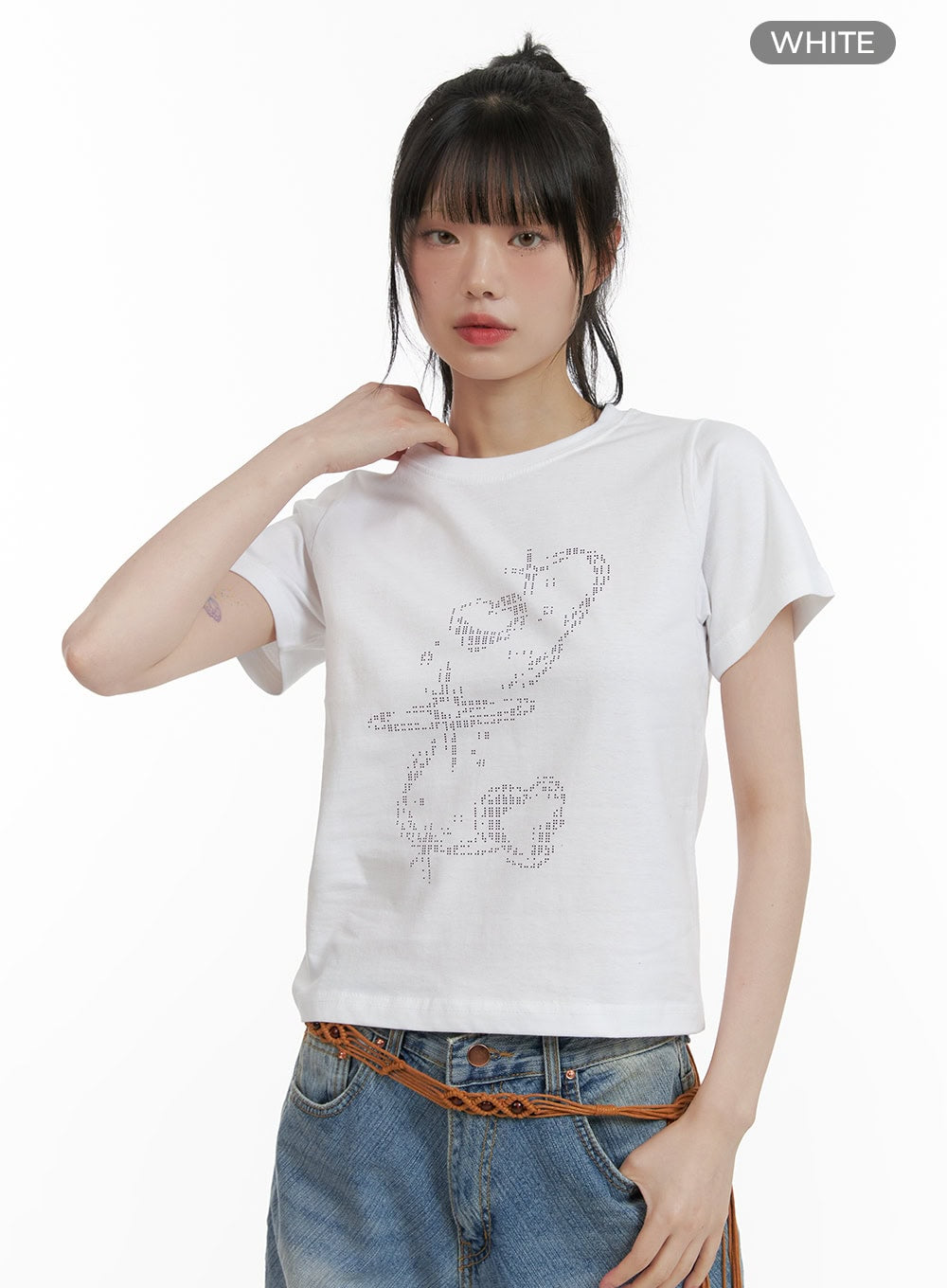 cotton-graphic-tee-cu407 / White