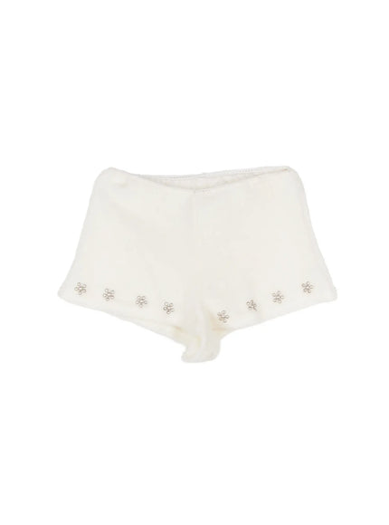 studded-textured-shorts-cj514 / White