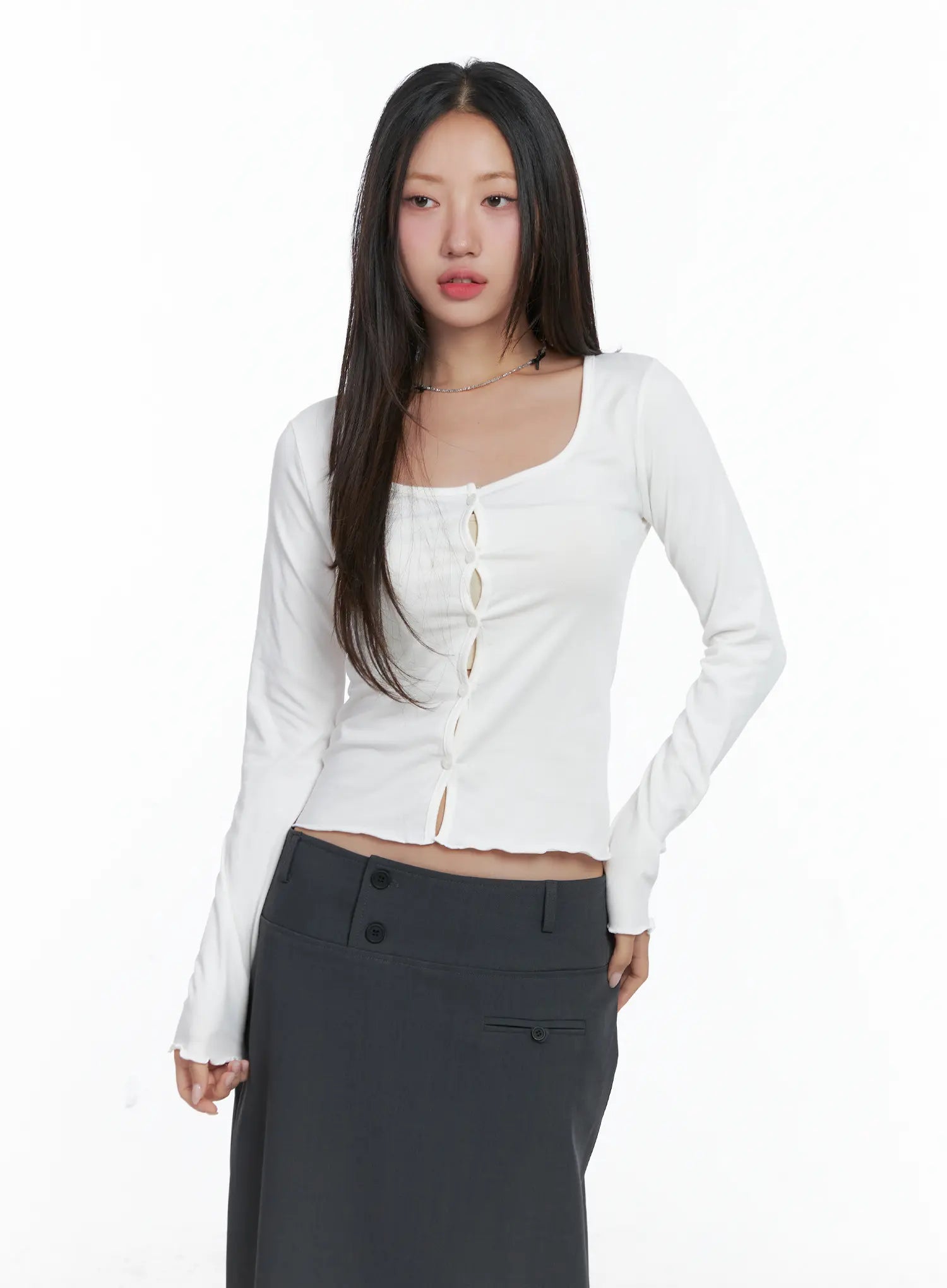 Button Long Sleeve Top CS502