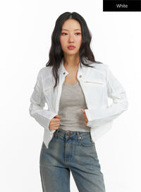 collar-pocket-jacket-cf407 / White