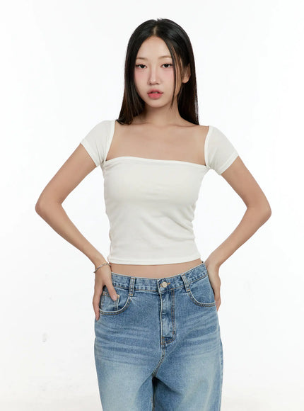 square-neck-crop-top-cl531 / white