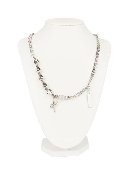 Silver Charm Chain Necklace CM518