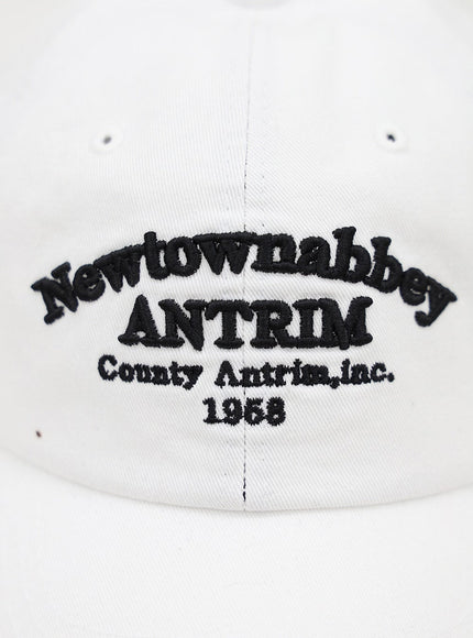 New Town Lettered Cotton Baseball Cap OU13