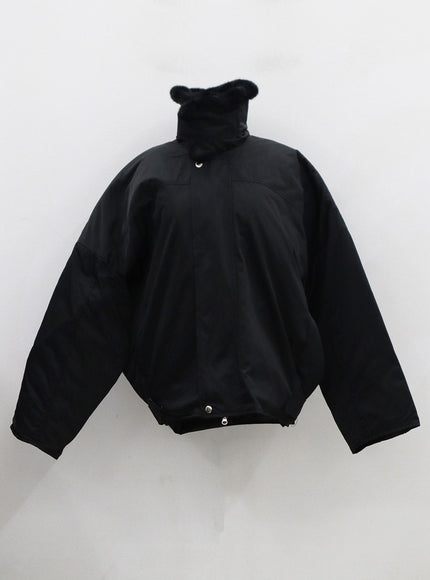 Faux Collar Puffer Jacket Unisex CN23
