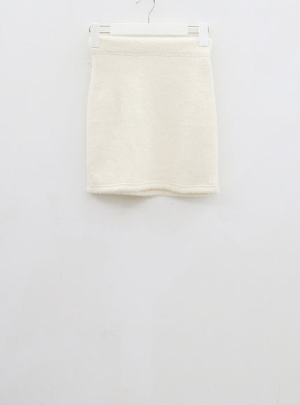 Teddy Cardigan Tube Top And Mini Skirt Set CJ325