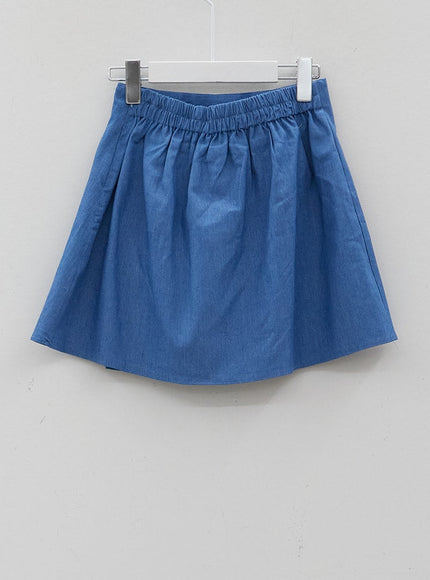 Pleated Denim Mini Skirt CJ08