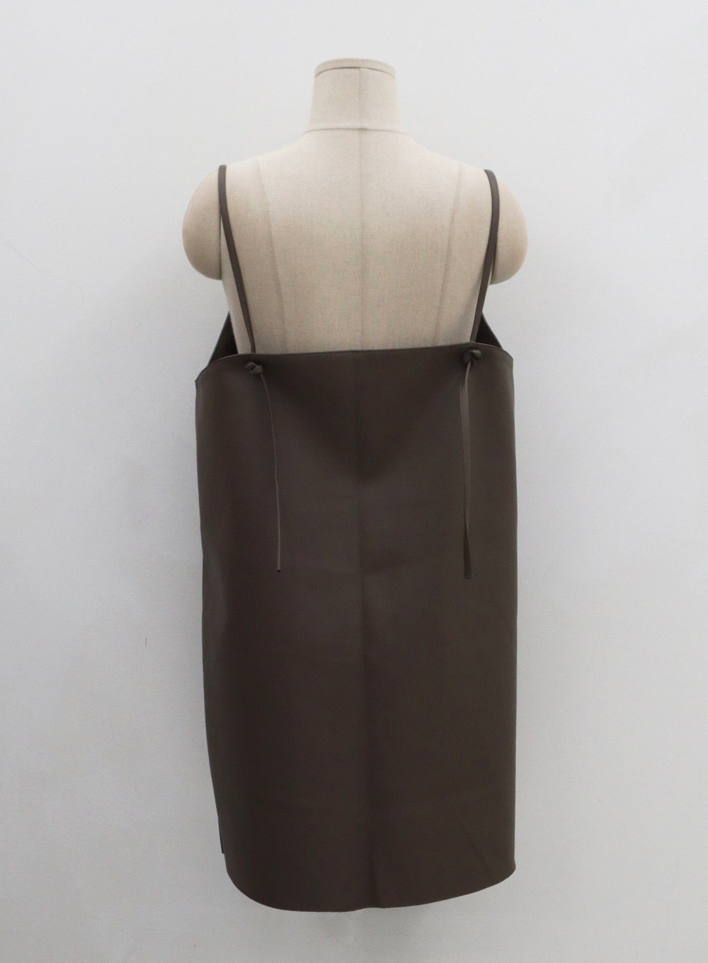 One Button Layered Faux Leather Dress CO24