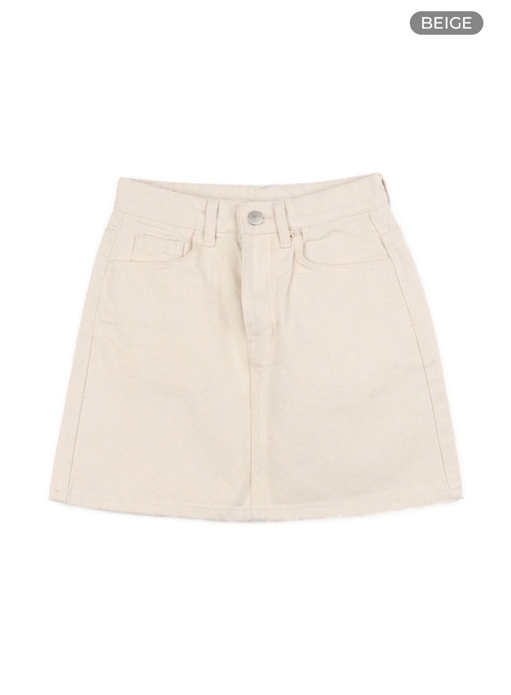 basic-cotton-mini-skirt-oy409 / Beige
