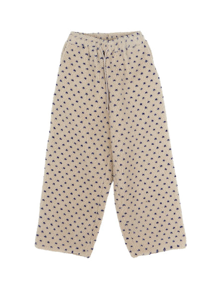 cozy-heart-fleece-wide-pants-cj519 / Beige