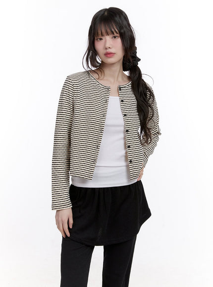 Buttoned Stripe & Polka Dot Cardigan CF512