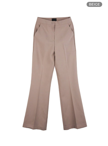 pintuck-wide-leg-trousers-oo416 / Beige