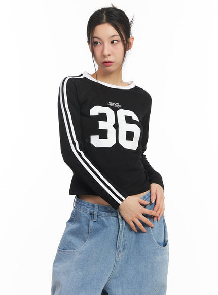 Casual Long-Sleeve Track Crop Top CM503