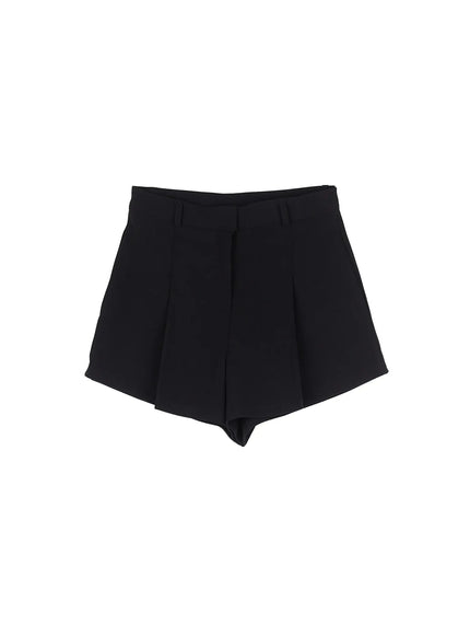 pleated-high-waist-shorts-cl515 / Black