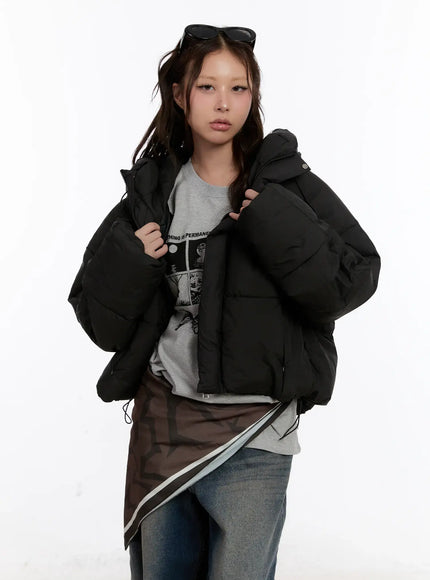 cropped-puffer-jacket-cn526 / Black