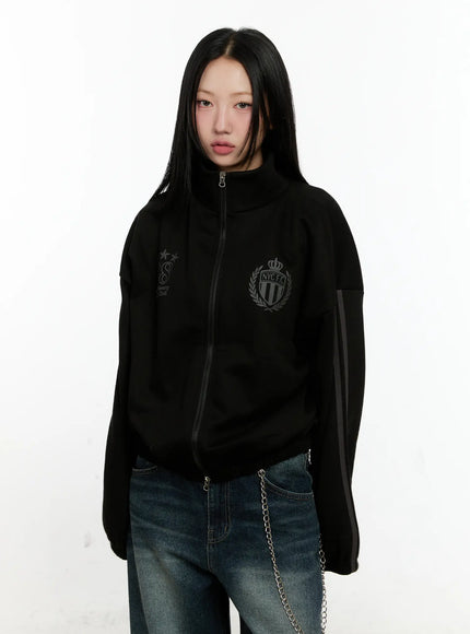 oversized-fleece-track-jacket-cn505 / Black