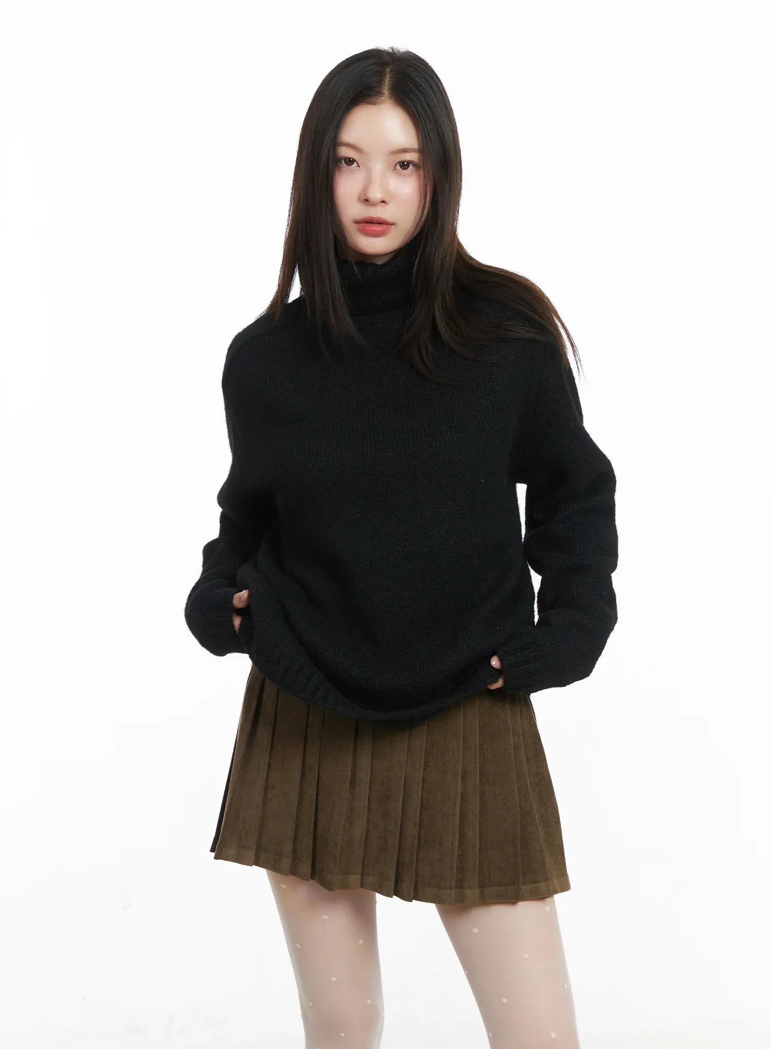 cozy-wool-turtleneck-knit-sweater-cj506 / Black