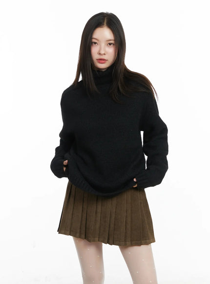 cozy-wool-turtleneck-knit-sweater-cj506 / Black