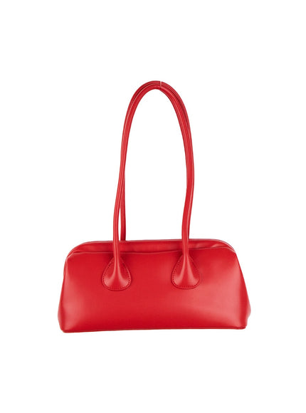 faux-leather-solid-shoulder-bag-cn420 / red