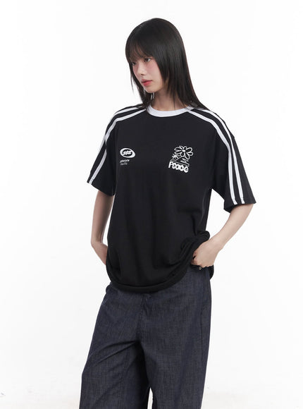 oversized-graphic-tee-cu506 / Black