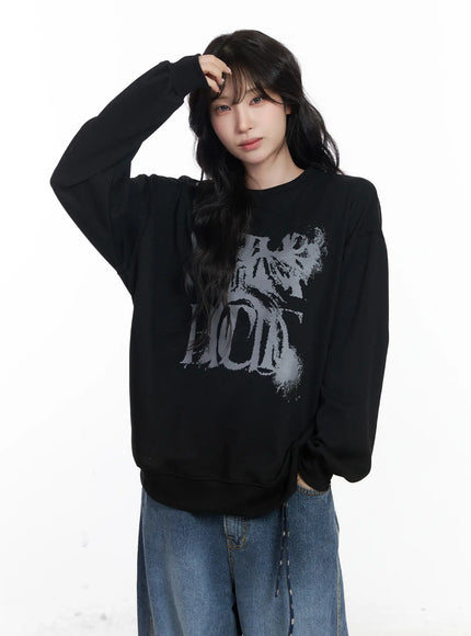 oversized-graphic-sweatshirt-cj527 / Black