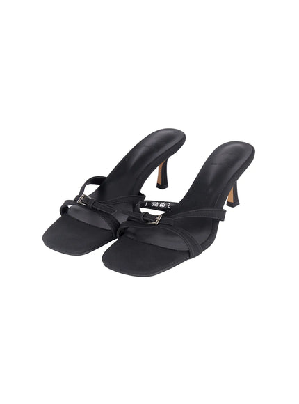 belted-square-toe-heels-cf510 / Black