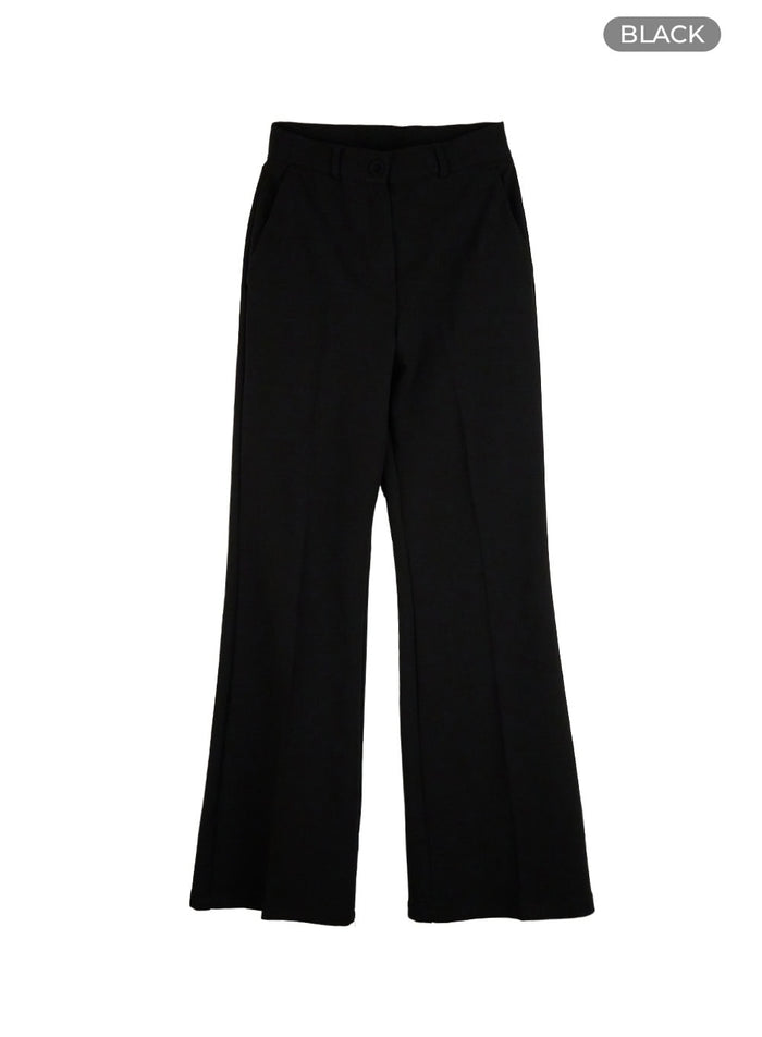 classic-straight-fit-trousers-ou419 / Black