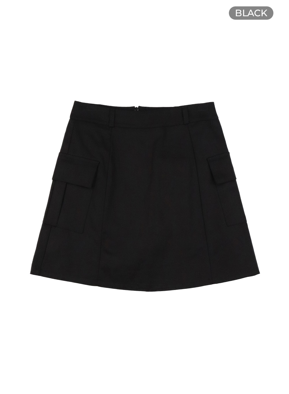 solid-cargo-mini-skirt-om420 / Black