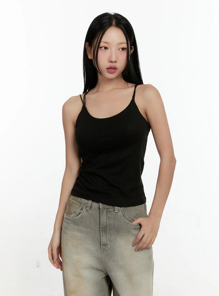 lace-cross-back-cami-cn505 / Black