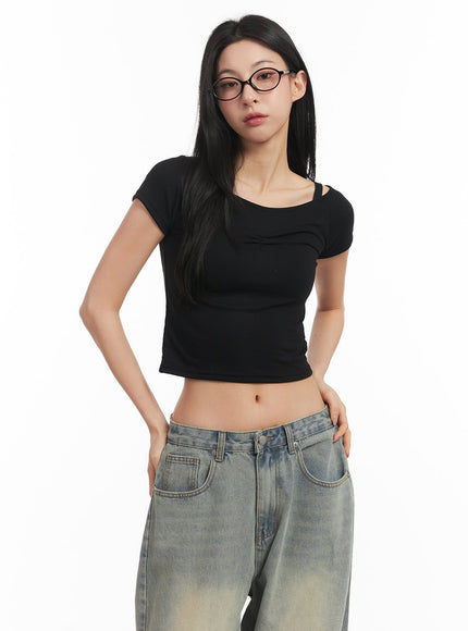 cropped-baby-tee-cm504 / Black