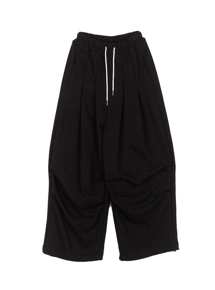 wide-fit-pintuck-sweatpants-cy512 / Black