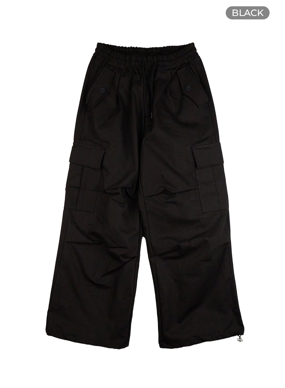 cargo-chic-banded-wide-fit-pants-cg420 / Black