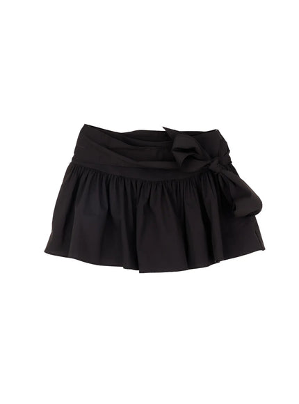 wrap-flare-mini-skirt-cm524 / Black