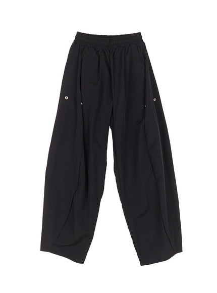 wide-fit-nylon-eyelet-pants-cu505 / black