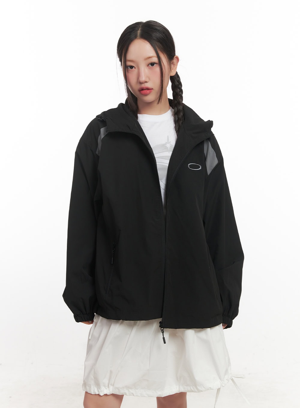 Hooded Zip-Up Windbreaker CF524