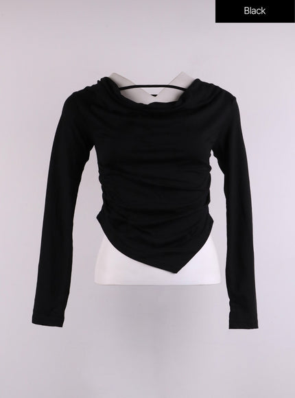 Asymmetrical Draped Crop Top CJ426